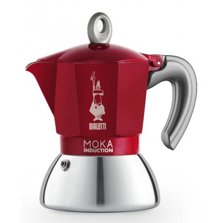 Cafetière Moka Induction rouge 4 Tasses