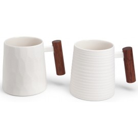 Duo 2 mugs en porcelaine (2 mugs assorties) BLANCA 400 ml