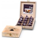 Coffret Bois 12 Fleurs de Thé Noir Teelini, 4 Variétés