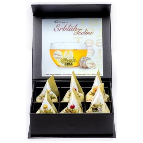Coffret Noir 6 Fleurs de Thé Blanc Teelini, 4 Variétés