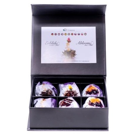 Coffret Noir 6 Fleurs de Thé Noir Abloom, 3 Variétés