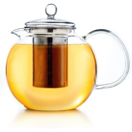 Théière Carrée Verre Borosilicate 850 ml & Filtre à Thé