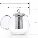 Théière Carrée Verre Borosilicate 850 ml & Filtre à Thé