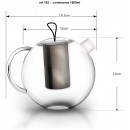 Théière Verre Borosilicate 1.5 Litre & Grand Filtre Inox Microperforé