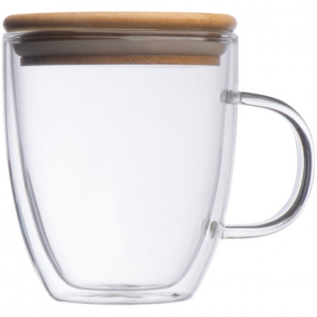 Mug double paroi verre et bambou 350ml