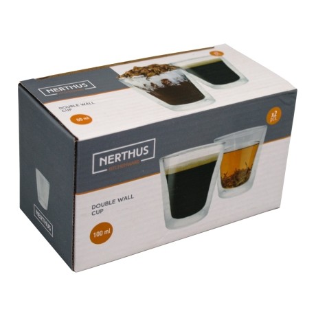 Coffret 2 tasses verre double paroi 100ml