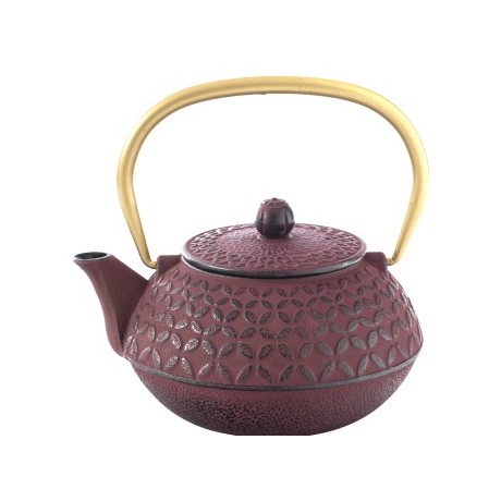 Théière fonte rouge 1L avec filtre
