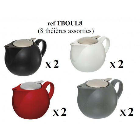 Théière boule 750ml faience noire
