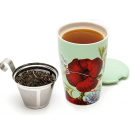Tisanière Fleur porcelaine double paroi 300 ml
