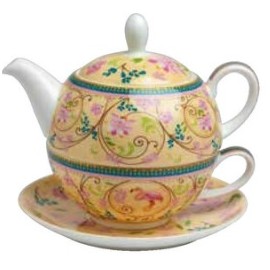 Solitaire Fine Bone China EMMA: Tasse 0.25 L & Théière 0.5 L