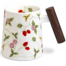 Mug Mirella Fine Bone China with wooden handle 400 ml