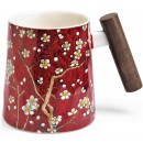 Mug Java Fine Bone China with wooden handle 400 ml