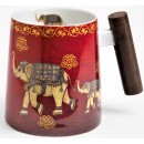 Mug Nelson Fine Bone China with wooden handle 400 ml