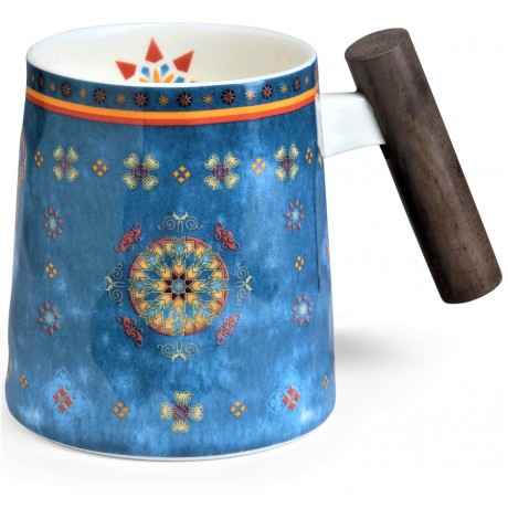 Mug Agadir Fine Bone China with wooden handle 400 ml