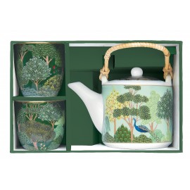 WOOD Théière céramique avec 2 gobelets 110 ml