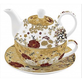 Solitaire Bone China KIMO: Tasse 350 ml & Théière 350 ml