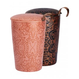 MANDALA Tisanière en porcelaine double paroi 3 pièces 350 ml