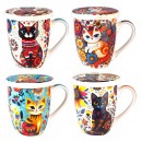 Collection 4 tisanières Chats