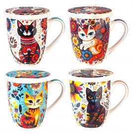 Collection 4 tisanières Chats