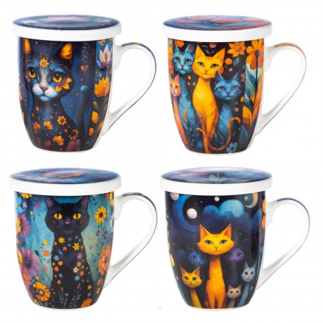 Collection 4 tisanières Chats No2